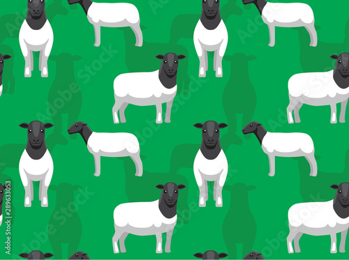 Cute Sheep Dormer Background Seamless Wallpaper