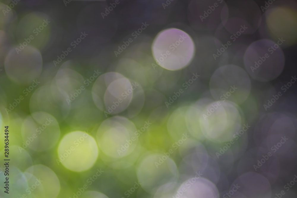 Obraz premium Nature sunny abstract summer background with sun and bokeh. Autumnal natural background blurring with sun rays. 