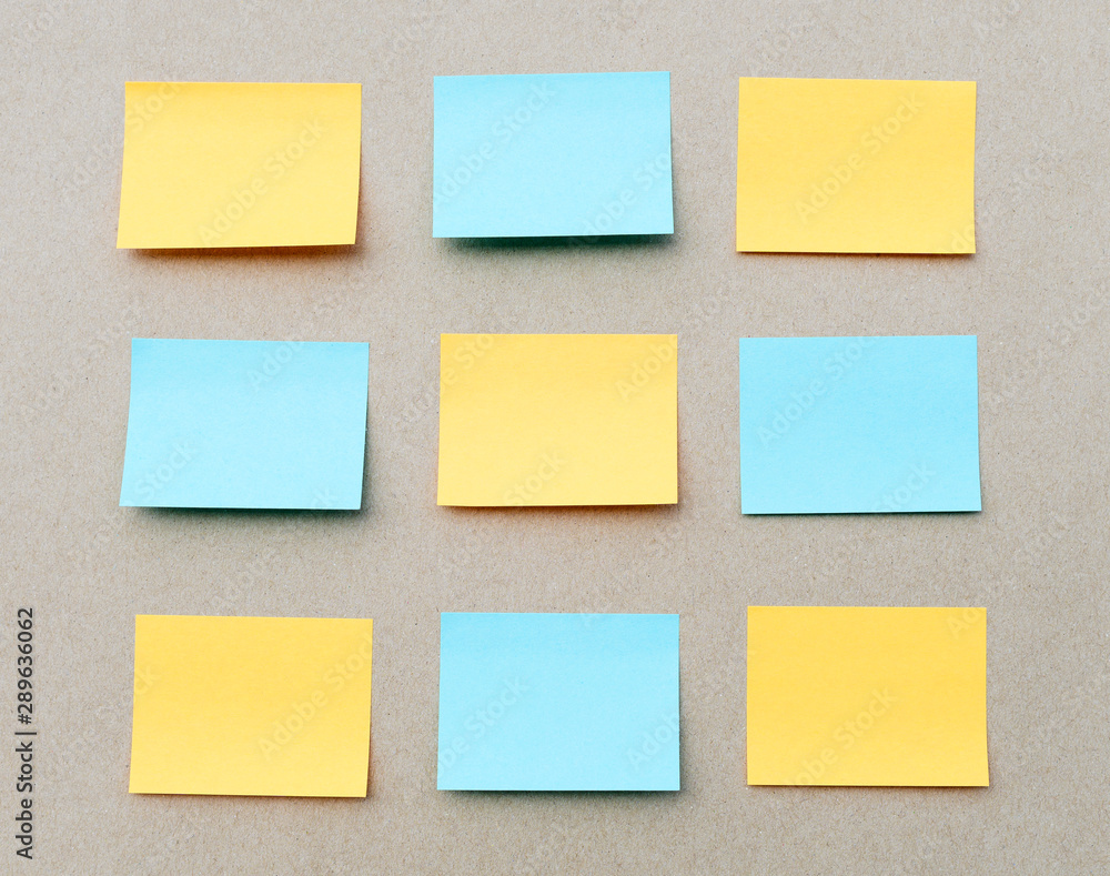 Set of blank sticky notes Set of blank sticky notes
