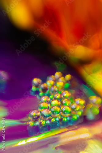 Colorful abstract background with little glass orbs 