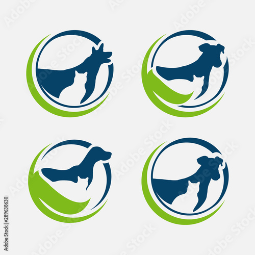 Vector of pet care shop design on white background. Dog and Cat. Logo Animal,eps 10