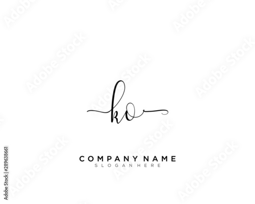 K O KO  Initial handwriting logo vector	