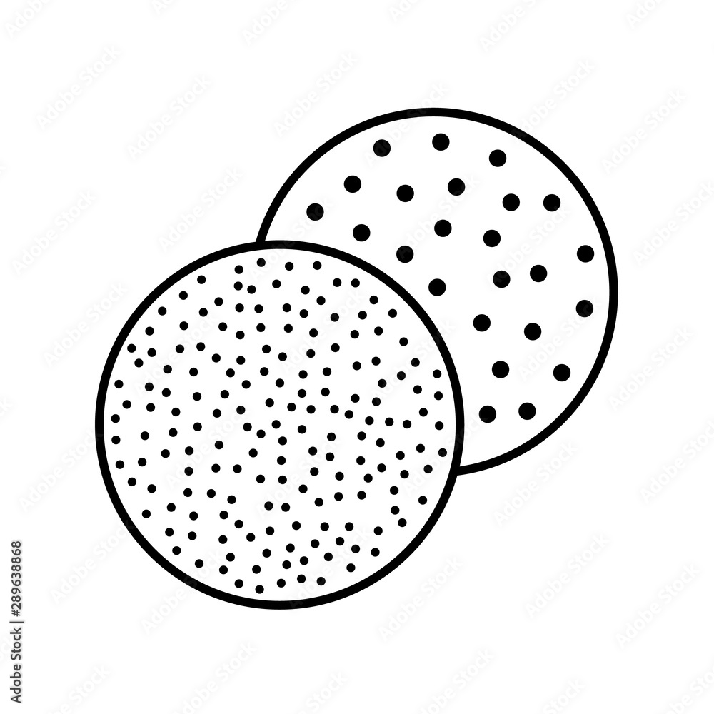 Sandpaper disc line icon. Black & white illustration of sanding abrasive paper. Round glasspaper with grain texture Sandpaper disc line icon. Black & white illustration of sanding abrasive paper. Round glasspaper with grain texture