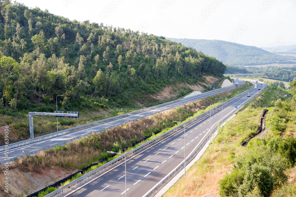 View from the junction for Iesa of the Grosseto - Siena freeway, Italy