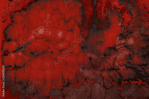 Blood texture or background. Concrete wall with bloody red stains for halloween
