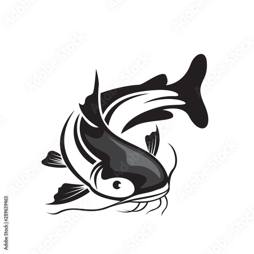 swimming catfish logo design inspiration