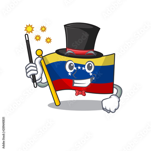 Magician venezuelan flag hoisted on mascot pole