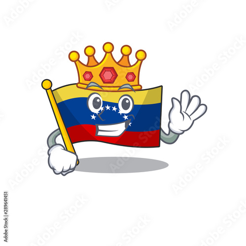 King venezuelan flag hoisted on mascot pole