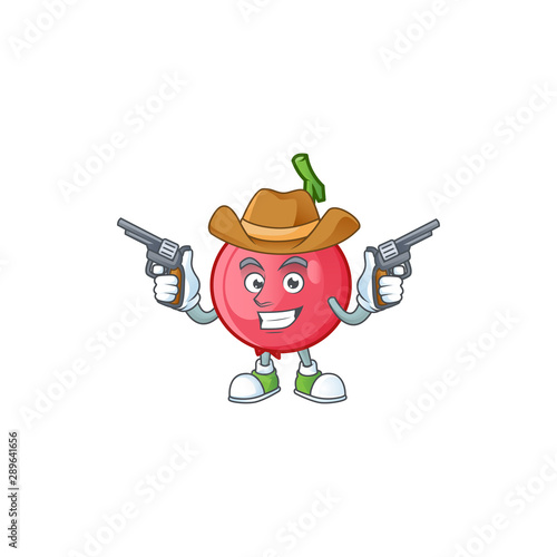 Cowboy lovi lovi fruit in character mascot