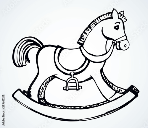 Toy horse swing. Vector drawing