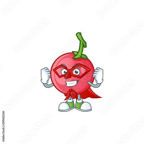 Super hero cartoon lovi lovi fruit with mascot