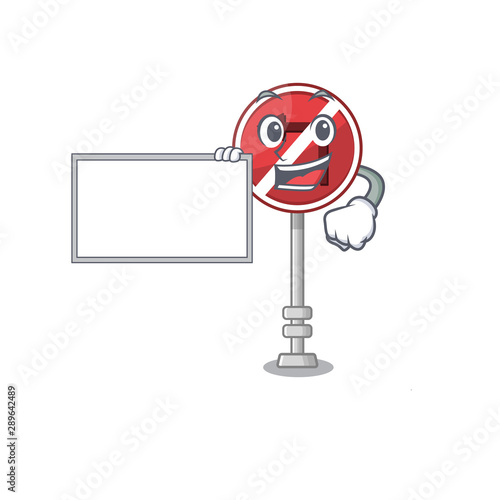 With board no left turn on the mascot