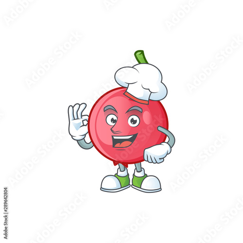 Chef cartoon lovi lovi fruit with mascot