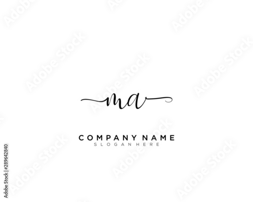 M A MA Initial handwriting logo vector	