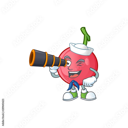 Sailor with binocular sweet lovi lovi fruit for icon character. photo