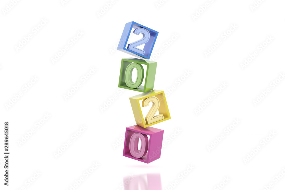 New Year 2020 Creative Design Concept - 3D Rendered Image New Year 2020 Creative Design Concept - 3D Rendered Image