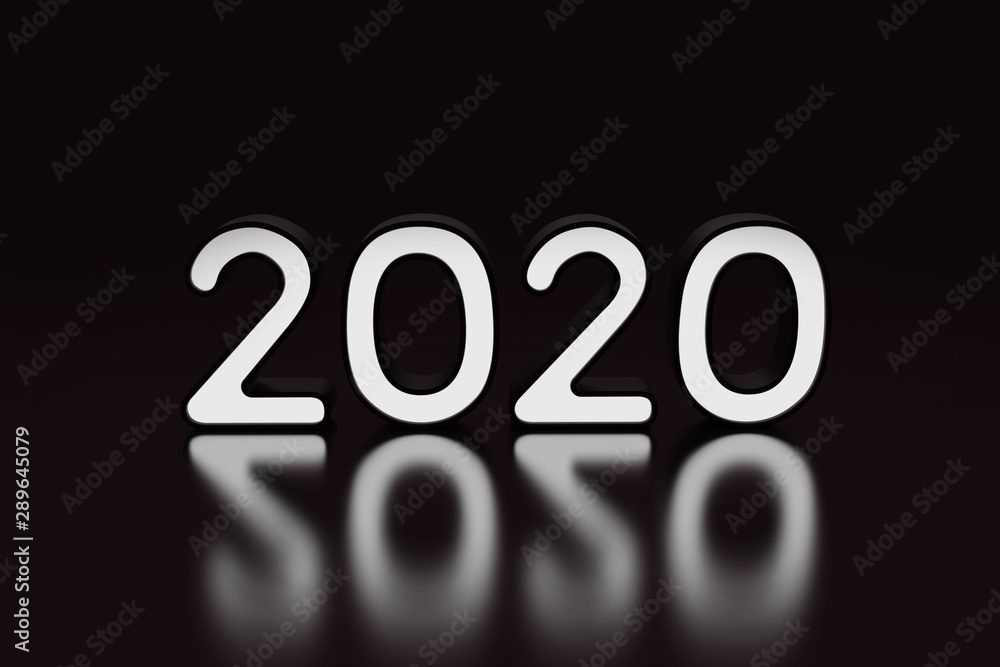 New Year 2020 Creative Design Concept - 3D Rendered Image New Year 2020 Creative Design Concept - 3D Rendered Image