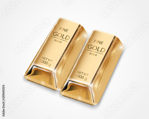Gold bar isolated on transparent background.  N