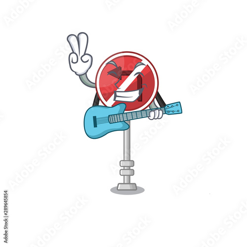 With guitar no left turn with cartoon shape