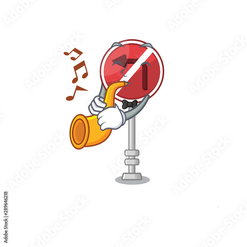 With trumpet no left turn with cartoon shape