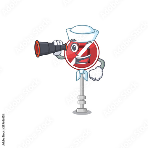 Sailor with binocular no left turn with cartoon shape