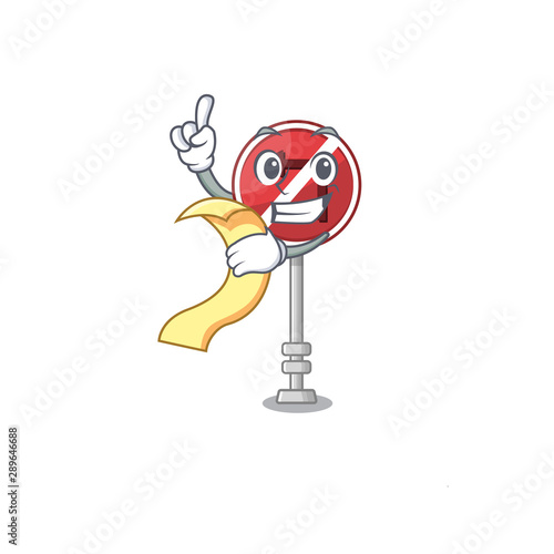 With menu no left turn with cartoon shape