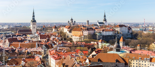 Cityscape view to old town of Tallinn, Estonia