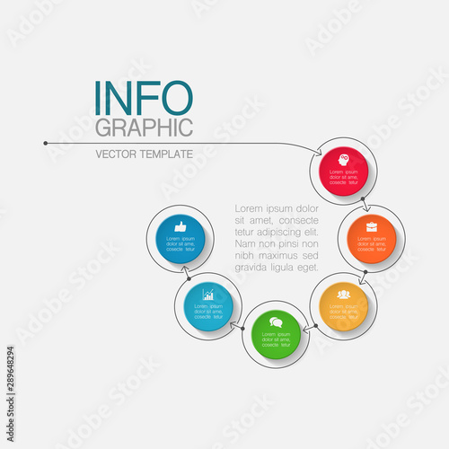 Vector iInfographic template for business, presentations, web design, 7 options.