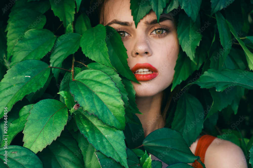 portrait of young woman in the forest portrait of young woman in the forest