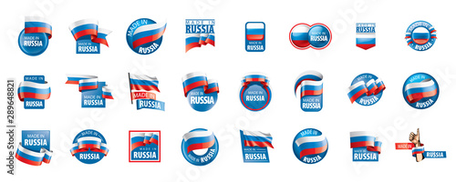 Russia flag, vector illustration on a white background