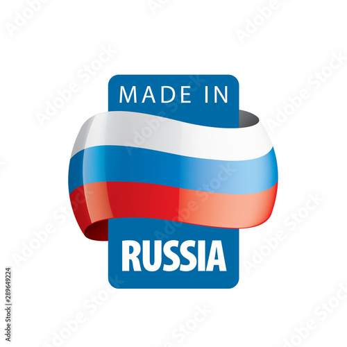 Russia flag, vector illustration on a white background