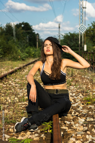 Young and pretty woman in casual clothes