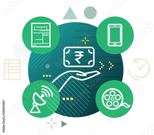 Bill Payment and Recharge Services - Abstract Illustration