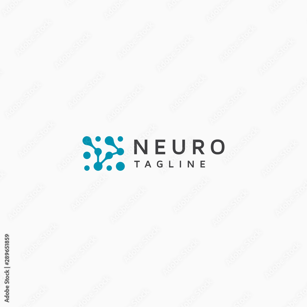 Neuro Logo Icon Design Template Vector - obrazy, fototapety, plakaty 
