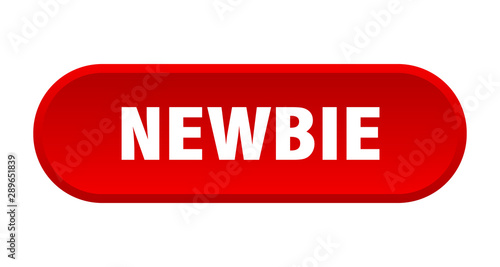 newbie button. newbie rounded red sign. newbie
