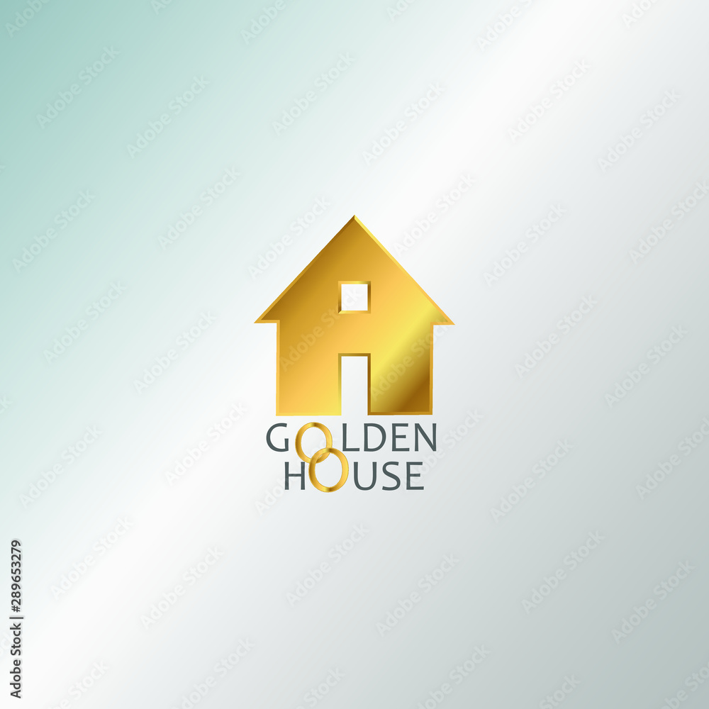 Golden House Logo, Luxury Design Golden House Logo, Luxury Design