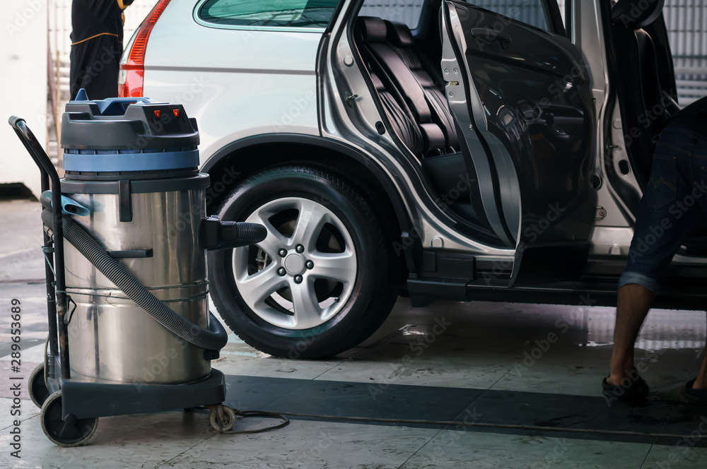 vacuum cleaner at carcare or auto washing service station vacuum cleaner at carcare or auto washing service station