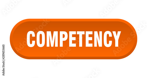 competency button. competency rounded orange sign. competency