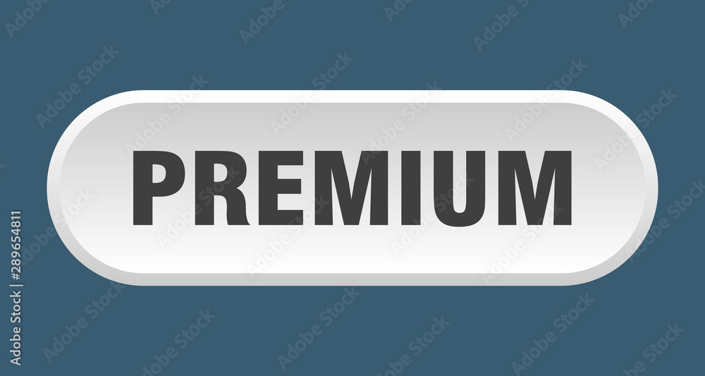 premium button. premium rounded white sign. premium
