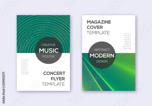 Modern cover design template set. Green abstract l