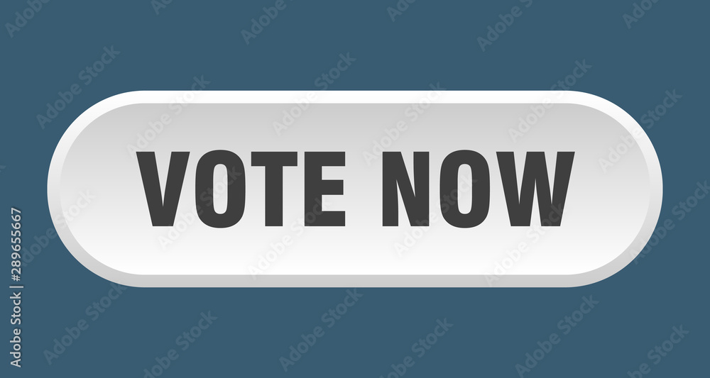 vote now button. vote now rounded white sign. vote now