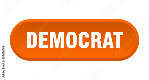 democrat button. democrat rounded orange sign. democrat