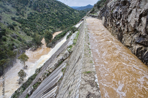 Spillway of the dam of the Jandula, Jaen province, Spain photo