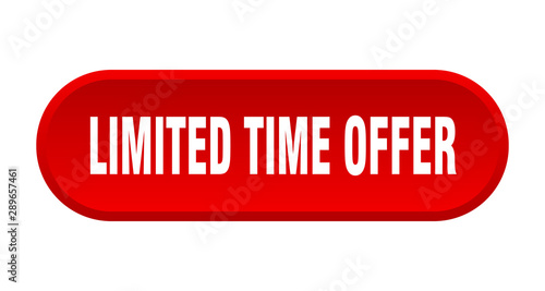 limited time offer button. limited time offer rounded red sign. limited time offer