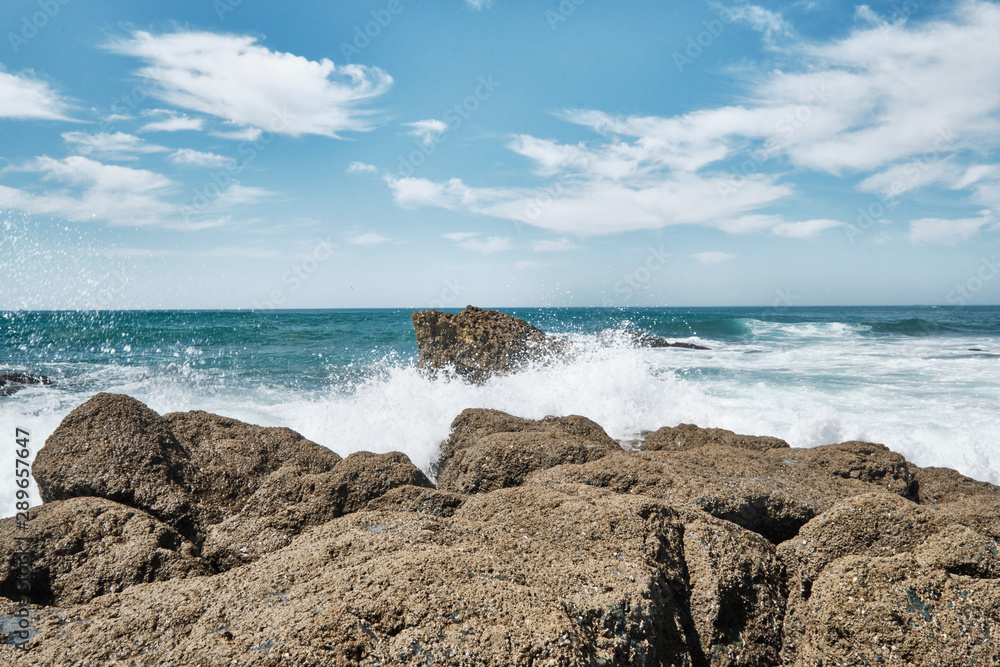 Ocean waters crashing in the rocks. Biarritz, France Ocean waters crashing in the rocks. Biarritz, France