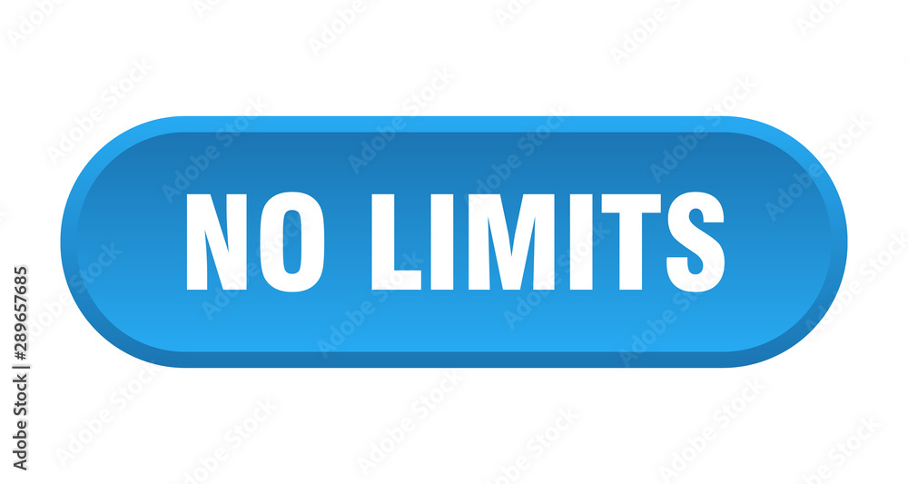 no limits button. no limits rounded blue sign. no limits