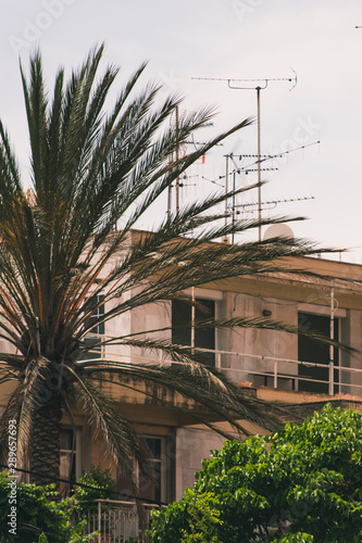 Vocation in Greece, Corfu town. Summer sightseeing Corfu buildings and town 