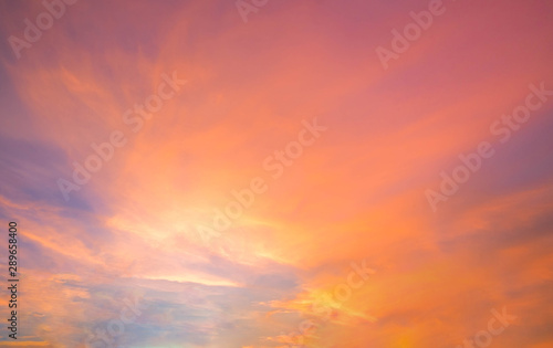 Dramatic golden sunset and sunrise over mountain morning twilight evening sky. © sirins