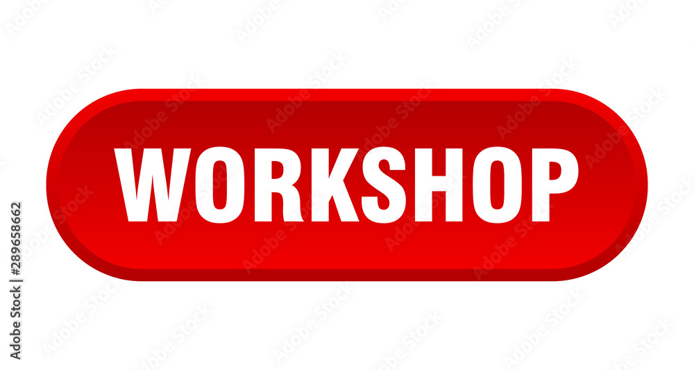 workshop button. workshop rounded red sign. workshop workshop button. workshop rounded red sign. workshop