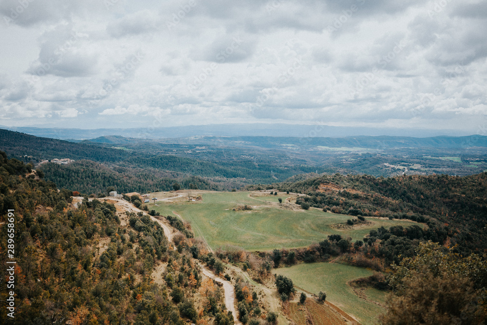 Fototapeta premium Autumn in the mountains, foggy day